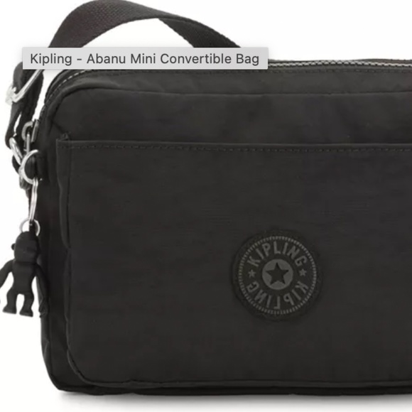 Kipling Abanu Convertible Bag, Black, Lightweight, New with Tags - Picture 1 of 7